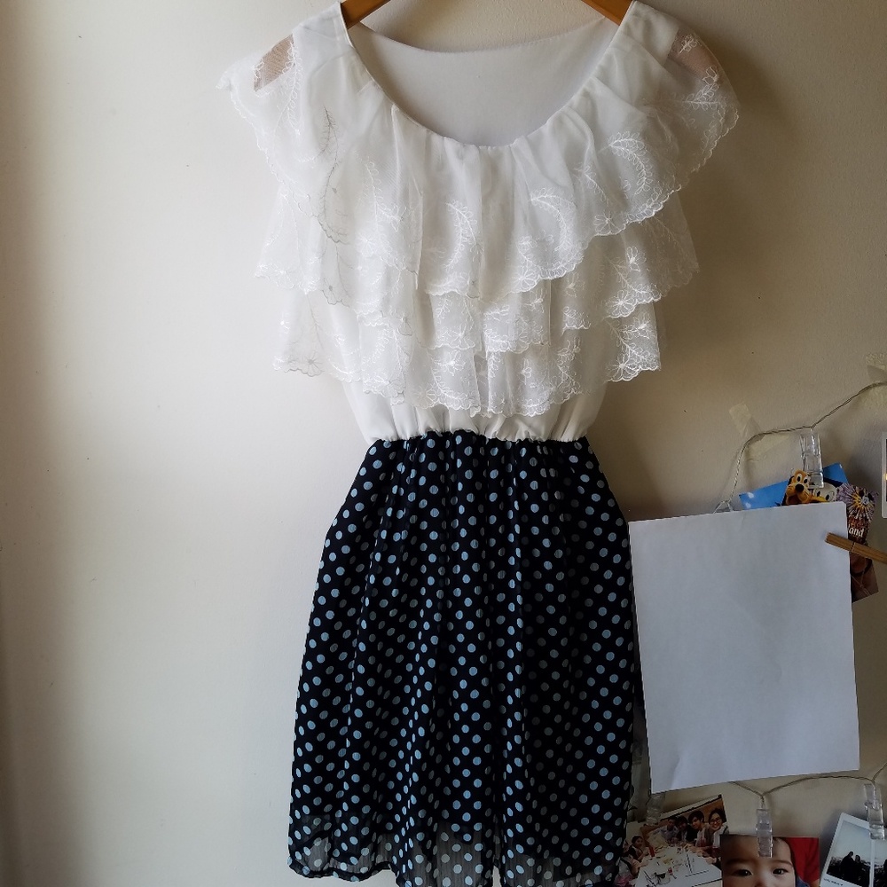 Lace Ruffle Polka Dot dress